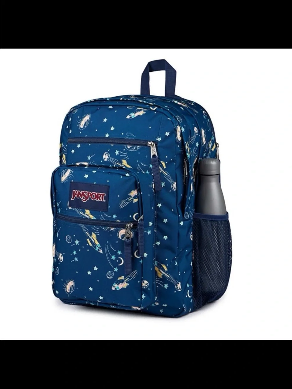 JanSport Blue Space Print Backpack big student 17” color vortex voyage blue